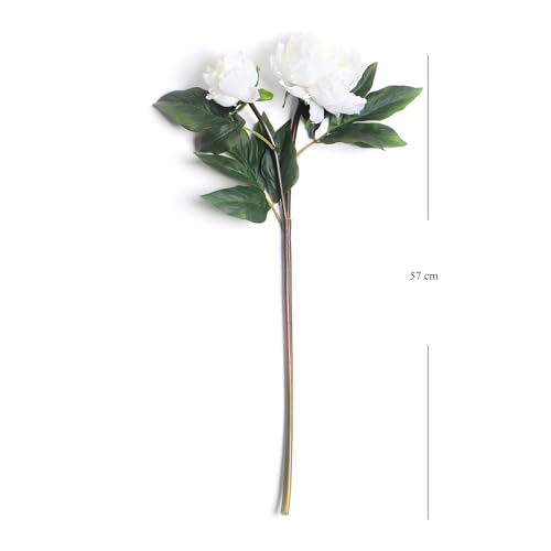 Image of PURE HOME + LIVING White Faux Peony Spray 1 Piece