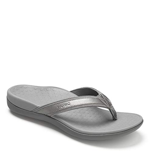 Vionic Women's, Tide II Thong Sandal Pewter 8 M