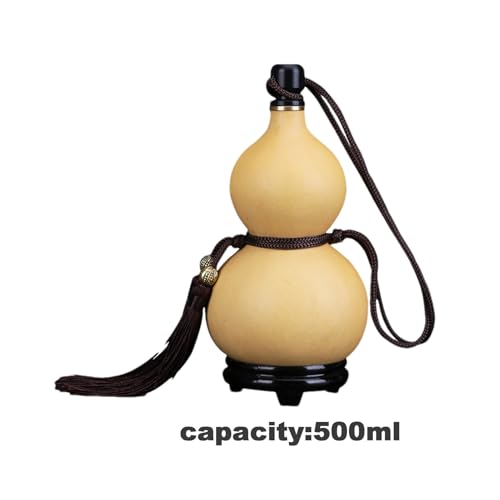 Botella de calabaza natural estilo cantimplora medieval para viajes 5