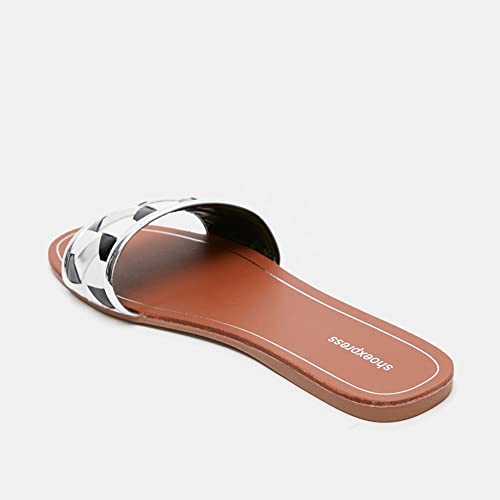 Image of shoexpress Women's Textured Open Toe Slide Sandals Flat