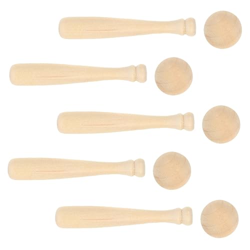 ORFOFE Baseball Bat and Ball Set Unfinished Wooden DIY Craft Kits for Painting for ' Art Projects Baseball Bat Display Sports Party Favors