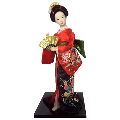 perfk Estatua asiática, muñeca Geisha Japonesa con Kimono, Regalo Tradicional de 12 Pulgadas, Figura Coleccionable, muñeca Kabuki para, Estilo un