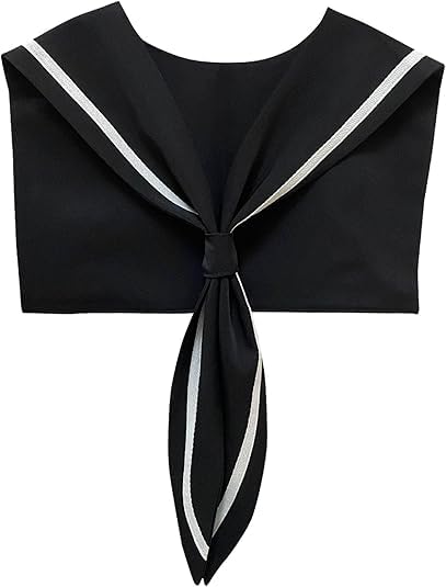 hayzo Women's Sailor Collar Scarf | Detachable Fake Collar Necklace | Sailor Style Shawl Wrap for Sweater, Shirt & Dress | Fashion Accessory Top Collar-picture-34