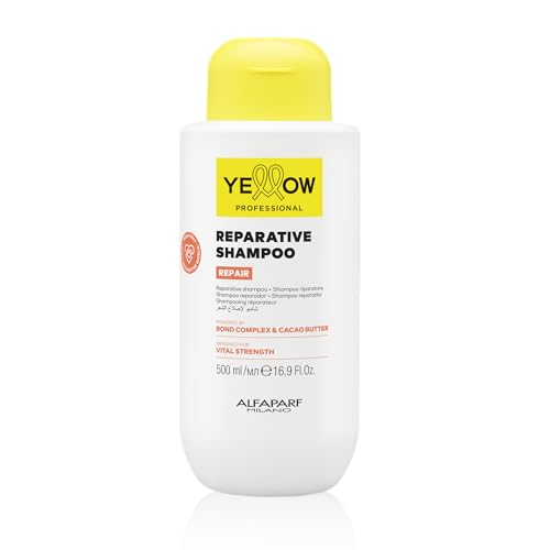 ALFAPARF MILANO Yellow Professional Repair Molecular Serum - Strengthening Leave-In for Damaged Hair - Powered by Bond Complex & Cacao Butter - Designed for Instant Results (5.07 fl oz / 150ml)