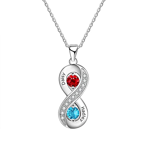 Colliers Pierre de Naissance Personnalisés Infini Pendentif Amour Femme