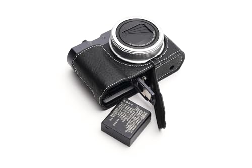 Demi-coque Leica C-LUX en cuir véritable noir fait main
