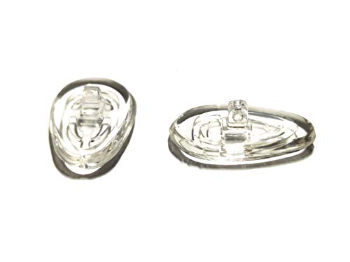 ASKANA Optical Soft Silicone Tear Drop - Shaped Screw in Silicon Nose Pads for Reading Prescription Glasses Sunglasses L= 16 mm/~ 0.63'' (5 Pairs)