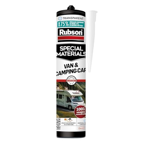 Rubson – Mastic Van & Camping-Car Transparent (cartouche de 290 ml) – Mastic joint & colle élastique haute performance – Pour étanchéité et réparation en intérieur et extérieur