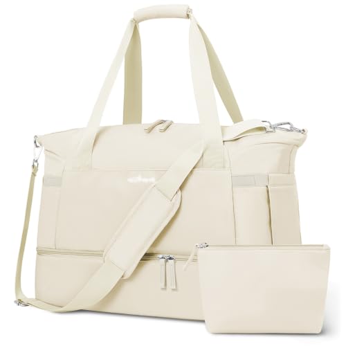 Gym Bag for Women, Personal Item Travel Bag with Shoes Compartment for Trip