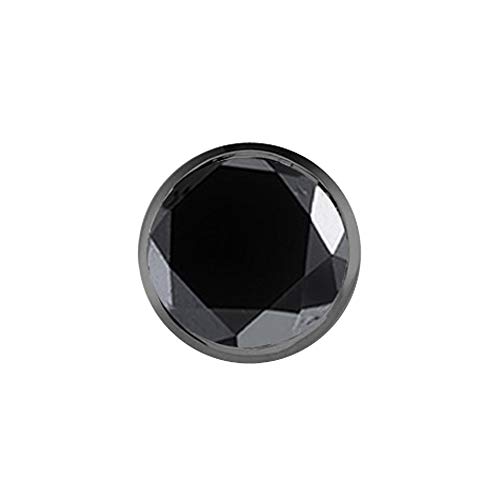 0.91-1.02 Cts Of 5.5 Mm Aa Round Black Diamond Mens Stud Earring In 14K Blackened White Gold - Valentine's Day Sale #TOP18