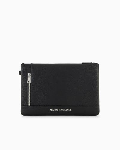 Materiale esterno: sintetico Armani Exchange Uomo Esssential, Capri SLG, Single Handle Pouch, Nero, taglia unica