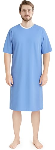 Utopia Care Men's Hospital Gown Soft and Comfortable Patient Gown Medium-Large Ciel Blue