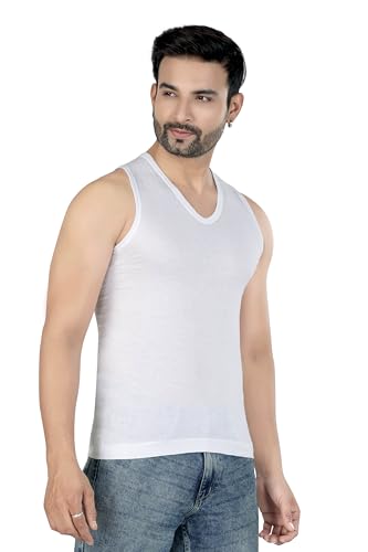 Image of JACK POT Men's Cotton V-Neck Vest - Pack of 3, Comfortable Sleeveless Undershirt (Available in Small, Medium, Large, XL, XXL)