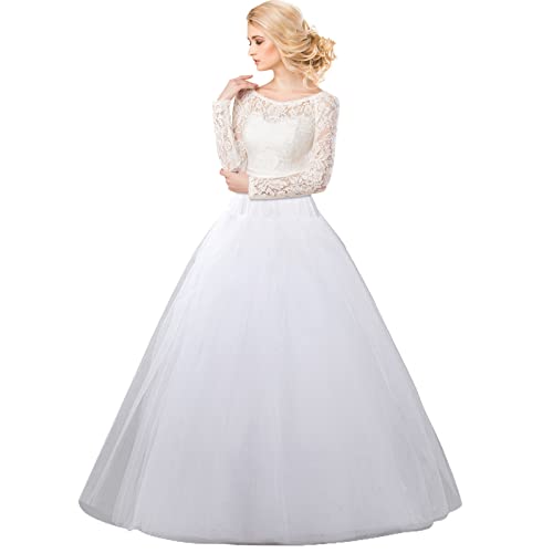 Women’s 6 Hoop Skirt A-Line Floor Length Petticoat Slips Underskirt Crinoline for Wedding Dress Ball Gown