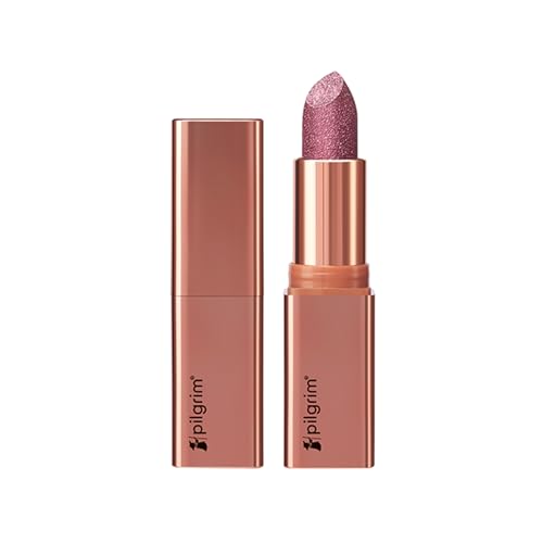 Image of Pilgrim Glitter Lipstick For Women 4.2gm | Dubai Luxe Lifestyle - Her Highness Shade | Lipstick Infused with Vitamin E & Olive Oil | Glitter Formula With Matte Finish | Non Drying | All Skin Types