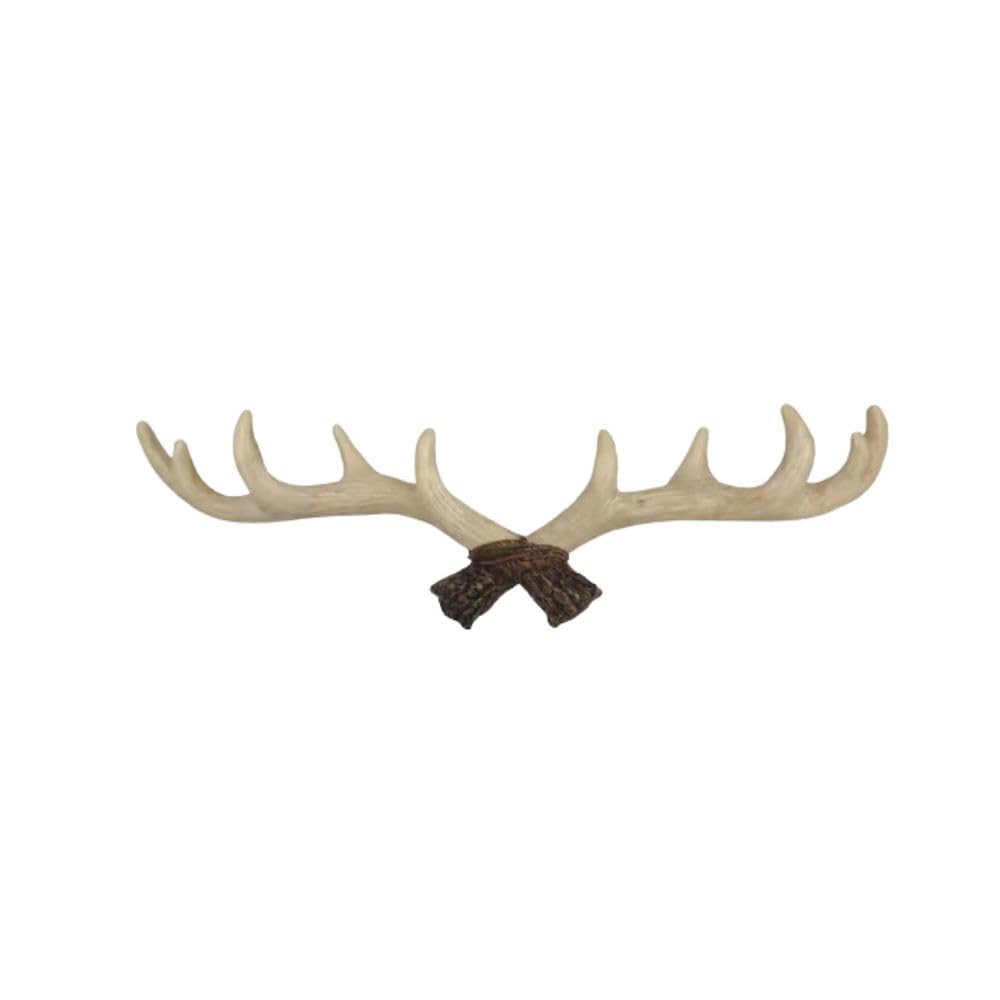 Resin Deer Antler Wall Hook Coat Rack Heavy Duty Faux Stag Antlers Wall Hanger Towel Rack Wall Mounted Hat Holder Key Rack Entryway Mudroom Woodland Hunting Lodge Cabin Decor (39. Centimetres)