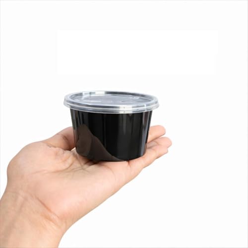 Image of 150 ml Reusable Food Container with Lid | Pack of 20 | Round Plastic Food Storage Box | Leak-Resistant | Fridge & Microwave Safe | Ideal for Meal Prep & Takeaway