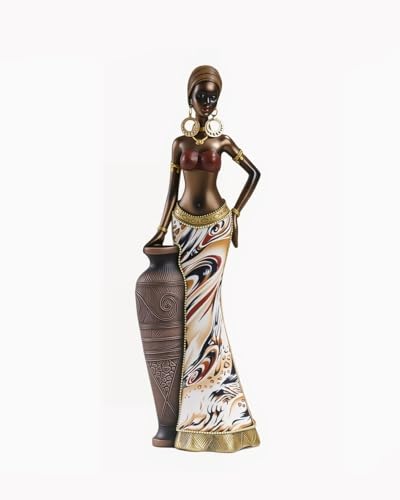 Estatua Africana Resina Hecha a Mano 12.4 Pulgadas