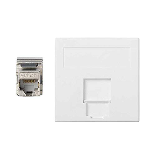 Plaque de finition plane avec connecteur Cat6F blanc pour réseau soigné