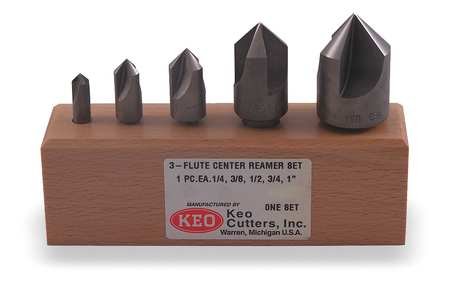 Countersink Set, 5PC, 3FL, 60 Deg, Carbide