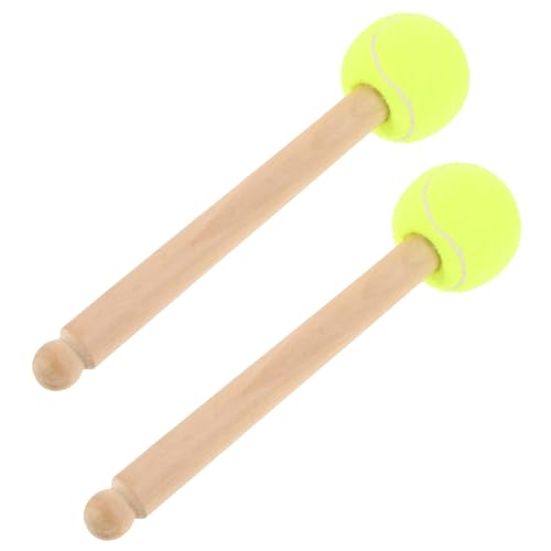 2 baquetas para caja, mango de madera y punta de fieltro, para batería y bombo miniatura 1