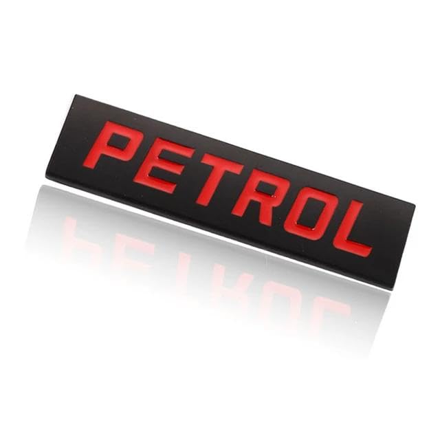 Image of AutoBizarre 3D Raised Petrol Metal Monogram Emblem Badge Sticker for All Cars & Bikes (Black Red)
