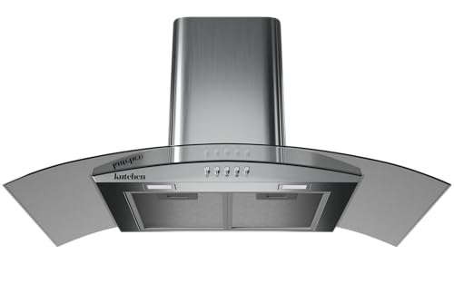La Mejor Lista de Campana de Cocina 80 Cm - solo los mejores. 42 Campana Kutchen Pared Kcp60580 Cristal Curvo 80cm Acero Inox Color Plateado