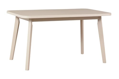 LeafDesign Ausziehbarer Esstisch- Oval- Esszimmertisch- Küchentisch-Hölzerne Beine in Kaschmir - Tischplatte in Kaschmir- Moderner Stil- Für 6-8 Personen, 80x 140-180