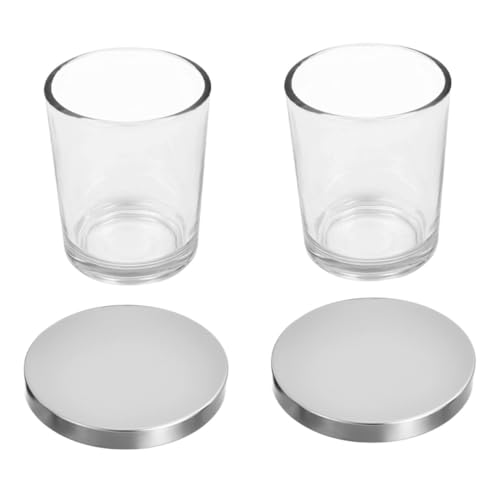 Gogogmee 2pc Glass Candle Jars Vessels for DIY Candle Making Airtight Lid Elegant Decor Home Gathering Decorations