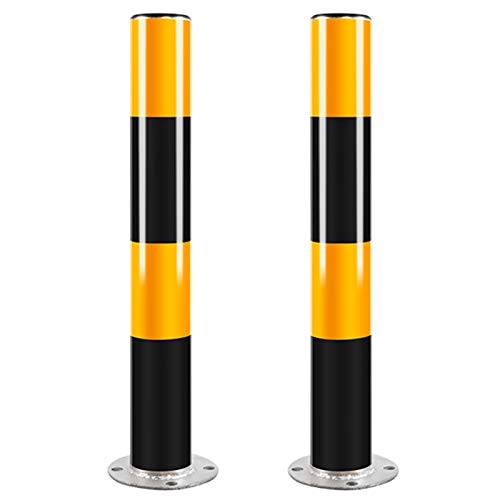 2pcs Parking Poles for Driveway Garage Steel Parking Bollards Strong and Durable Parking Cones for Commercial or Private Use(Size:600Ã—76mm)