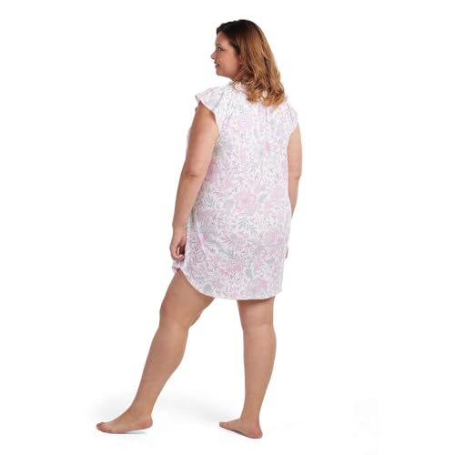 Image of Miss Elaine Short Cottonessa Nightgown, Short Sleeves and Beautiful Pattern Gown, Sleepwear & Loungewear
