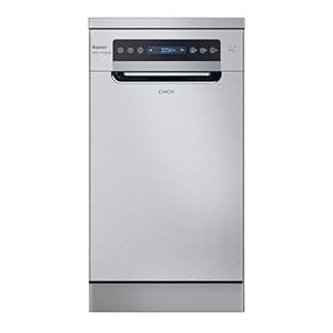 Candy Rapidò CF0C7SB0FX Geschirrspüler, 45 cm, 10 Services, Digital, WLAN, 8 Programme, antibakterielle Technologie, 47 dB, Salz- und Klarspüleranzeige, verstellbarer Oberkorb, Startzeitvorwahl,