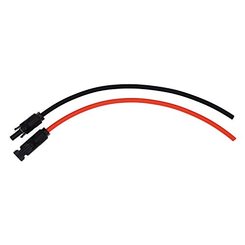 RIOCAN 10AWG Solar Extension Cable 1FT, One End with IP67 Waterproof PV Connector & One End Bare Wire, Tinned Copper for Solar Panel to Charge Controller, Solar Generator, RV, Boat, Off-Grid System