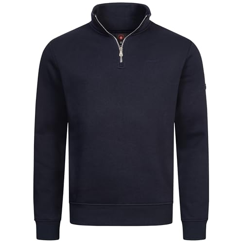Höhenhorn Troiberg Herren Pullover 1/4 Zip Sweatshirt Dunkelblau Gr. L