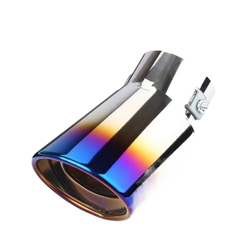 Embout de silencieux d'échappement universel coudé en acier inoxydable bleu chromé pour voiture