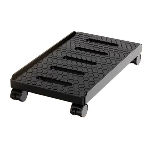 Soporte para torre de computadora móvil, soporte rodante para PC con 4 ruedas giratorias, soporte para CPU con ruedas bloqueadas bajo escritorio para oficina en casa (Negro) miniatura 1