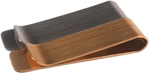 Generic Money Clip Wallet Clamp Stainless Steel Portable Brass Bookmark Clip Money Note Clip Credit Card Holder Outdoor Tool 2 pcs Creative