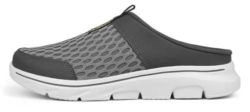 FUNCOS Men's Arch Support Slip-On Mules - Breathable Mesh Walking Shoes with Memory Foam, Lightweight Comfortable House Slippers for Indoor & Outdoor2