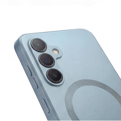 Image of amazon basics Premium Mag-Safe Case for Samsung Galaxy A57 5G | Shockproof & Anti-Scratch Cover | Soft Silicone with Wireless Charging | Camera Lens Guard - Blue