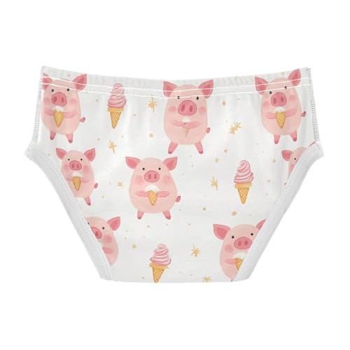 Wusikd Cute Pink Piggy Boys' Underwear Cotton Ice Cream Boys Briefs Soft Toddler Underwear 2T2