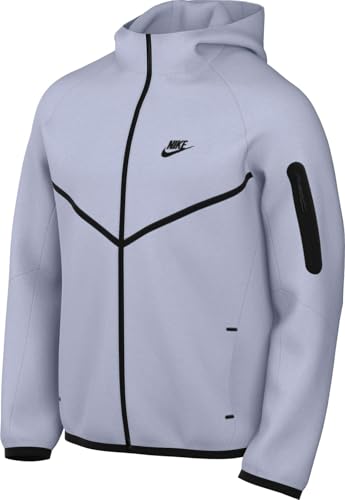 NIKE Nike Tech Windrunner - Chaqueta clásica de forro polar con cremallera completa para hombre, Fantasma/Negro, S