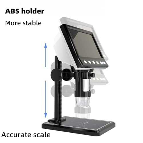 Image of Digital Microscope with 4.3 inch LCD Screen, 1000X USB Coin Magnifier, 1080P HD, 8 Adjustable LED Lights, Compatible with Windows & Mac, Rechargeable, for Adults & Kids