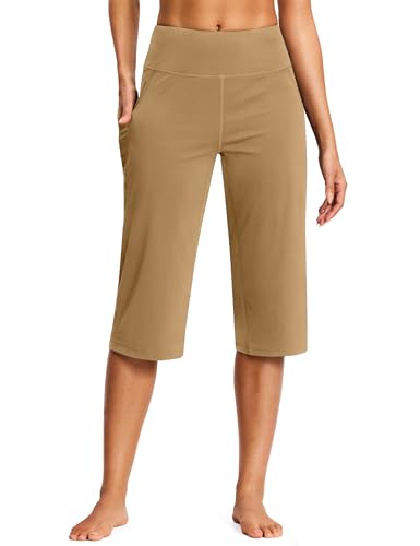 Image of ISEEGZ 15 inch / 18 inch / 21 inch / 25 inch Capri Pants for Women High Waist with Pockets Women's Capris Workout Yoga Pants Loose Straight Leg