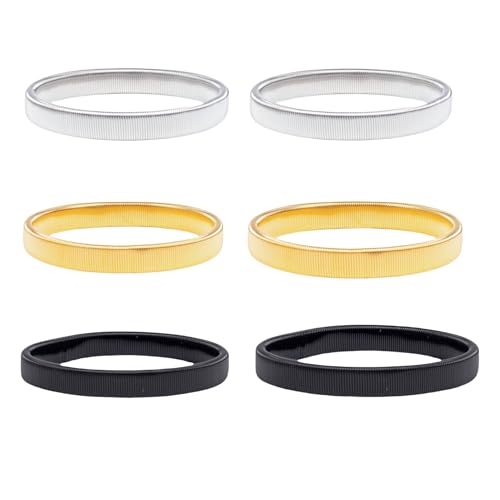 Quhizouy 6 Pieces Shirt Sleeve Holders Metal Stretchy Anti-Slip Sleeves Garters for Men and Women (Gold, black, silver)