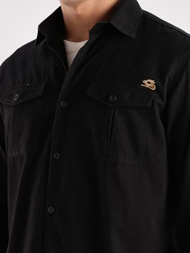 Image of Adro Cargo Shirt for Men with Double Pocket | 100% Cotton | Full Sleeve | Regular Fit