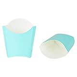 Bio Tek Lot de 100 gobelets à frire jetables en papier turquoise 9,9 x 6,6 x 8,9 cm – Empilables et durables – Pour frites, rondelles d'oignon, pop-corn ou biscuits Restaurantware