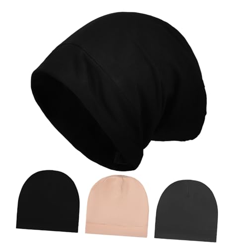 Bonnet de nuit en satin réglable pour tresses cheveux bouclés lot de 3