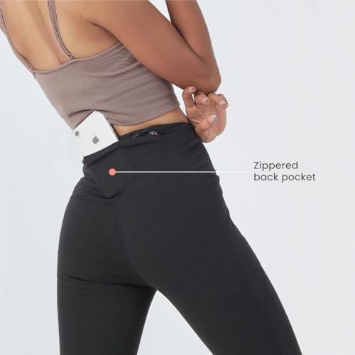 Image of BlissClub Womens The Ultimate Capris, 3 /4th Length Pants, Super- High Waist, 2 Pockets, Wide Waistband, Activewear for Women