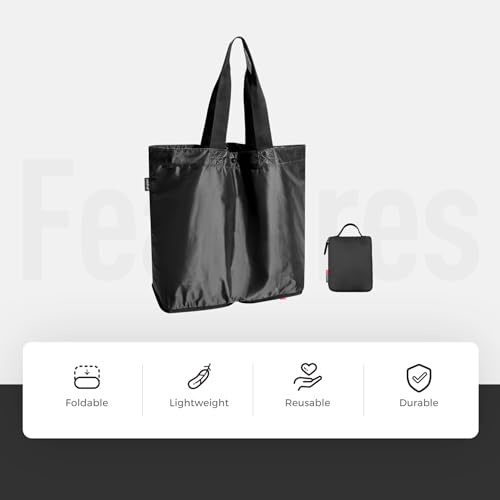 pack all 16L Lightweight Packable Tote Bag, Water Resistant Foldable Grocery Bag, Reusable Shopping Bag2