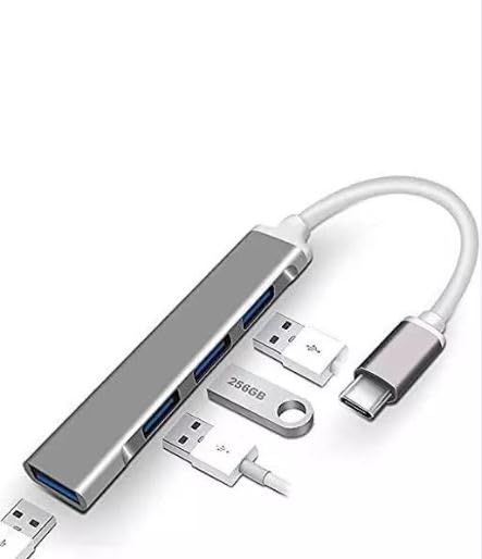 Technotech 4 Port Type C to USB Hub 3.1 for Type-C Mobile, Laptop, Desktop (Grey)